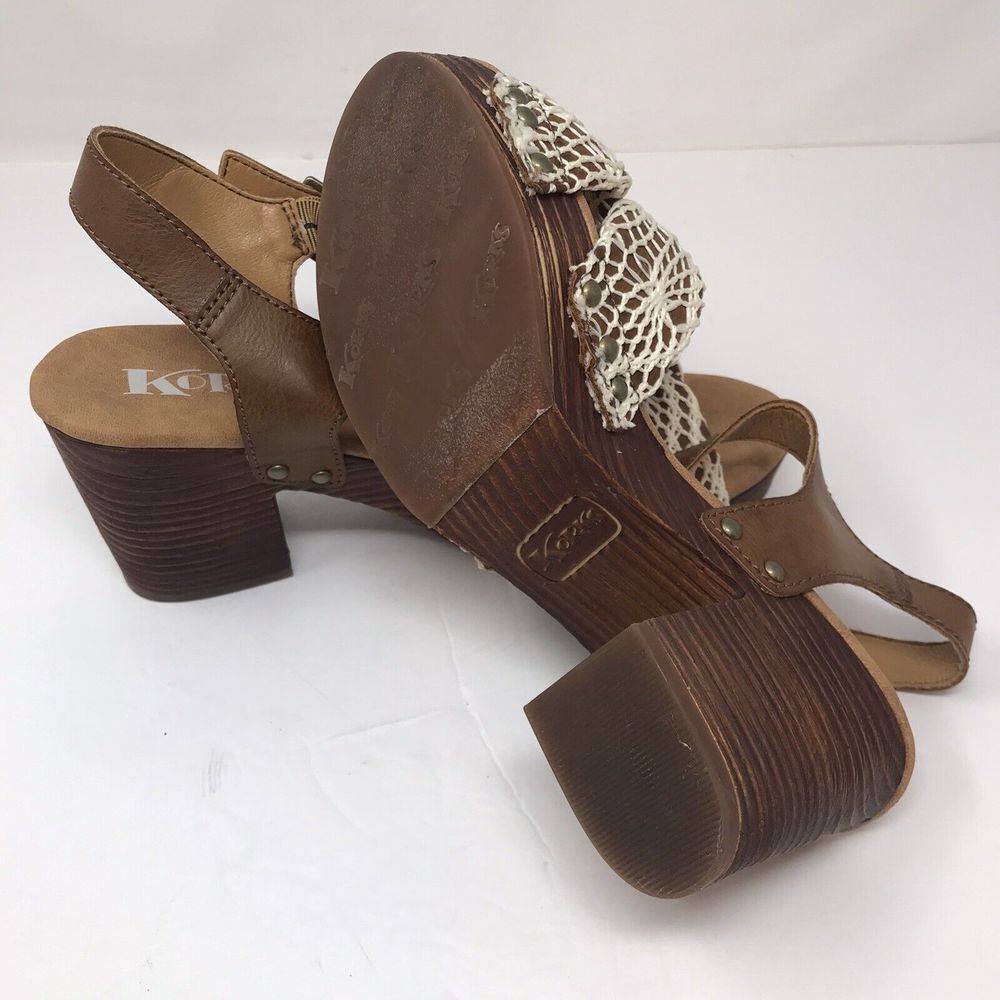 Kork Ease Natalia Women’s Slingback Sandals Platform Block Heel Crochet Size 8M - Picture 8 of 10